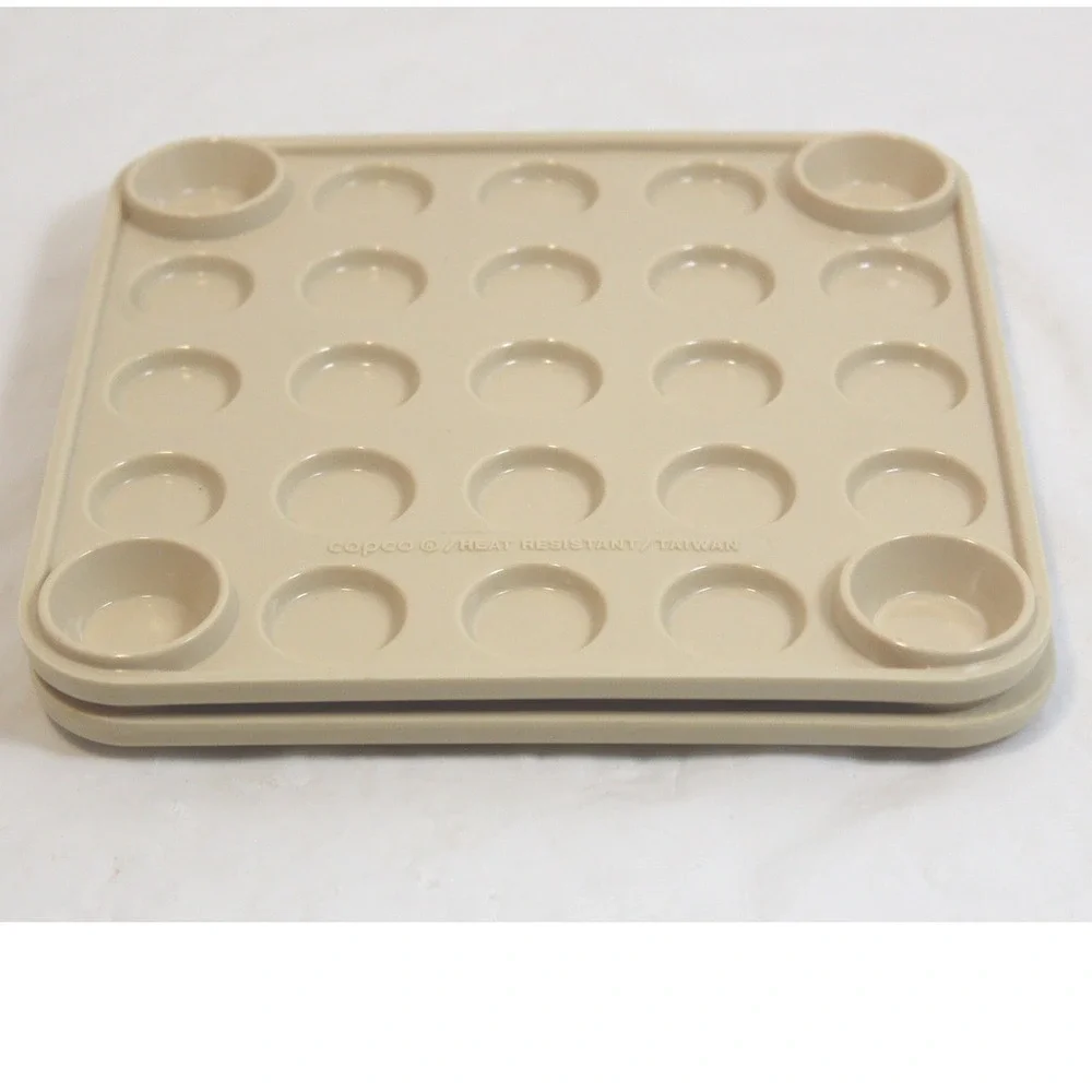 2 Vintage Copco Melamine Heat Resistant Trivets Mid Century Stackable Set Taiwan